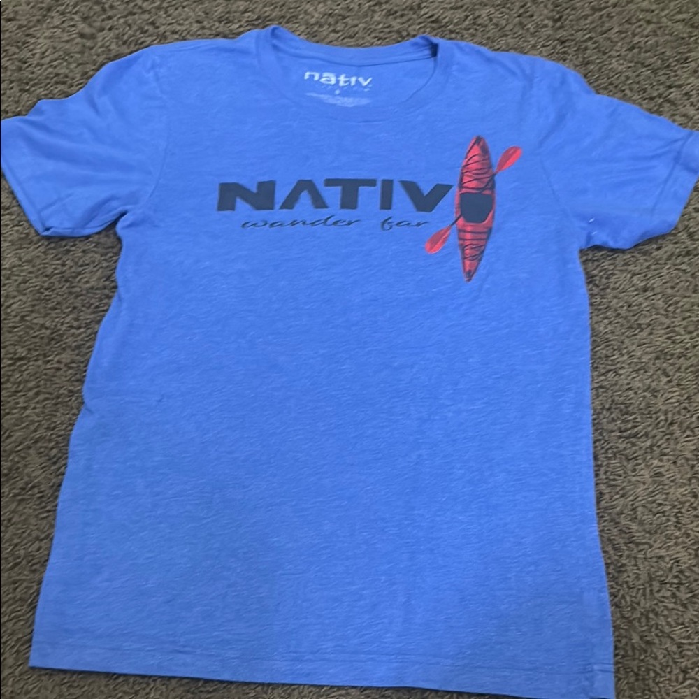 Unisex Native Blue Crew Neck Tee